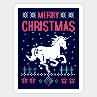 Merry Christmas Unicorn Magnet